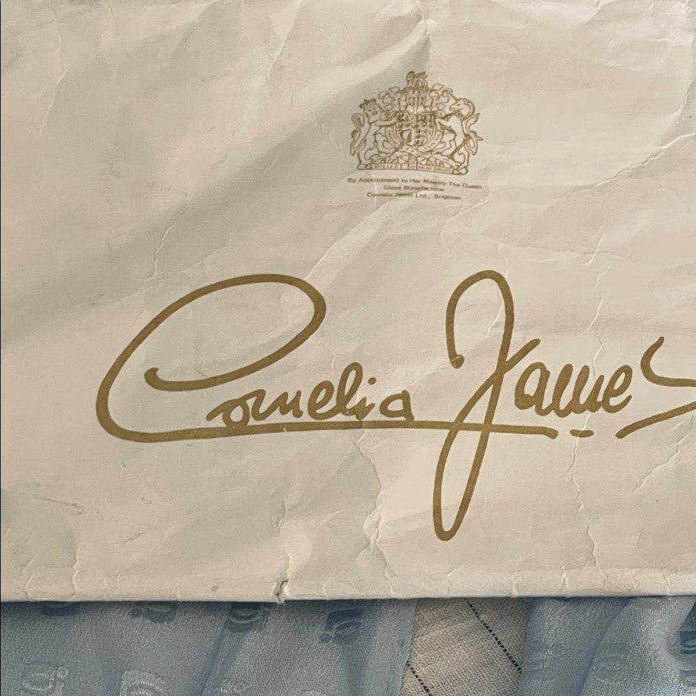 Light Blue Silk Patterned Scarf - Picture 4 of 7